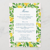 Rustic Lemon en Greenery Wedding Menu (Voorkant)