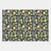 Rustic Lemon floral Citrus Wedding Wrapping Paper (Voorkant 3)