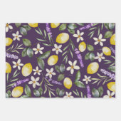 Rustic Lemon floral Citrus Wedding Wrapping Paper (Voorkant)