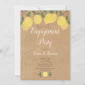 Rustic Lemon Greenery Engagement Party Kaart (Voorkant)