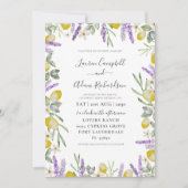 Rustic Lemon & Lavender Foliage Wedding Uitnodigin Kaart (Voorkant)