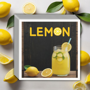 Rustic Lemon Lemonade Baby Shower Servet