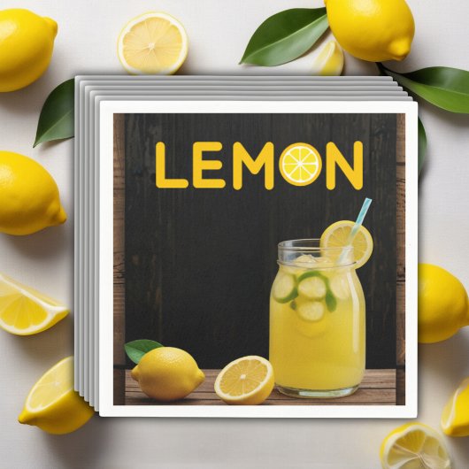 Rustic Lemon Lemonade Baby Shower Servet