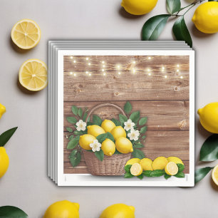 Rustic Lemon Mand Basket Moderne Cute Baby Shower Servet