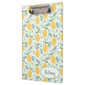 Rustic Lemon Pattern met Green Monogram Klembord (Links)