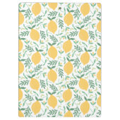 Rustic Lemon Pattern met Green Monogram Klembord (Achterkant)
