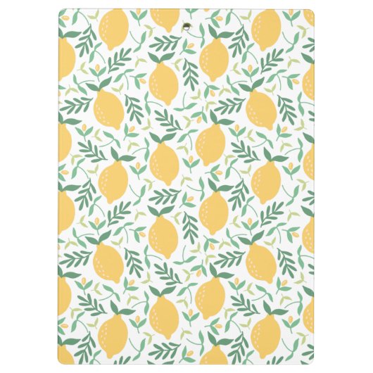 Rustic Lemon Pattern met Green Monogram Klembord (Achterkant)