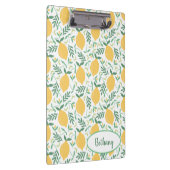 Rustic Lemon Pattern met Green Monogram Klembord (Rechts)