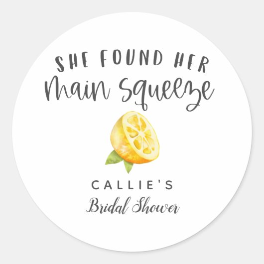 Rustic Lemon Thema Bruiloftsfeest Ronde Sticker (Voorkant)