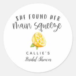 Rustic Lemon Thema Bruiloftsfeest  Ronde Sticker