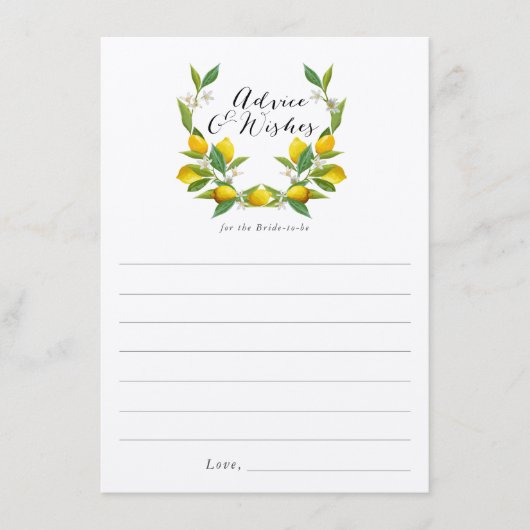 Rustic Lemon Vrijgezellenfeest adviseert en wenst Advieskaart (Voorkant)