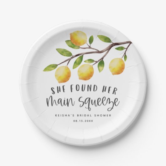 Rustic Lemon Vrijgezellenfeest Papieren Bordje (Voorkant)