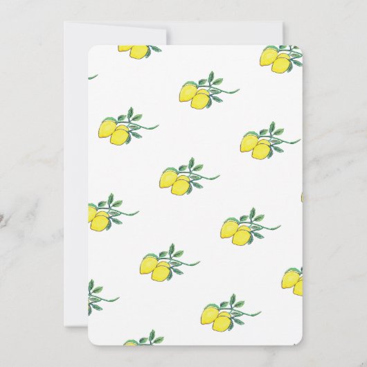 Rustic Lemon Waterverf Citrus Bunch Baby shower Kaart (Achterkant)