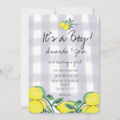 Rustic Lemon Waterverf Citrus Country Baby shower Kaart (Voorkant)