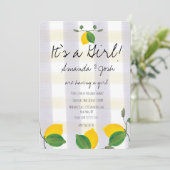 Rustic Lemon Waterverf Citrus Country Baby shower Kaart (Staand voorkant)