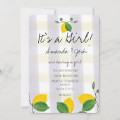 Rustic Lemon Waterverf Citrus Country Baby shower Kaart (Voorkant)