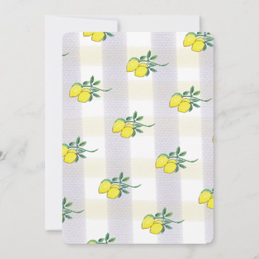 Rustic Lemon Waterverf Citrus Pset Baby shower Kaart (Achterkant)