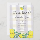 Rustic Lemon Waterverf Citrus Pset Baby shower Kaart (Voorkant)