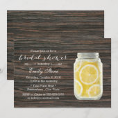Rustic Lemonade Mason Jar Vrijgezellenfeest Kaart (Voorkant / Achterkant)