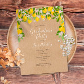 Rustic Lemons Blossom Greenery Graduation Party Kaart