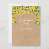 Rustic Lemons Blossom Greenery Graduation Party Kaart (Voorkant)