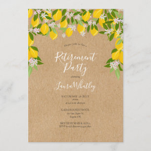 Rustic Lemons Blossom Greenery Retirement Party Kaart