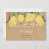 Rustic Lemons Boho Elegant Script Save The Date (Voorkant)