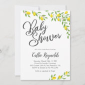 Rustic Lemons Geel Baby shower Kaart (Voorkant)