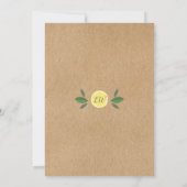 Rustic Lemons Greenery Script Graduy Party Kaart (Achterkant)