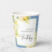 Rustic lemons Mediterranean birthday Papieren Bekers (Voorkant)
