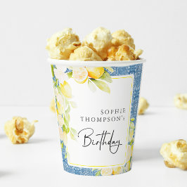 Rustic lemons Mediterranean birthday Papieren Bekers