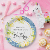 Rustic lemons Mediterranean birthday Papieren Bordje (Feest)
