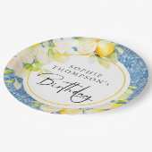 Rustic lemons Mediterranean birthday Papieren Bordje (Gekanteld)