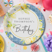 Rustic lemons Mediterranean birthday Papieren Bordje