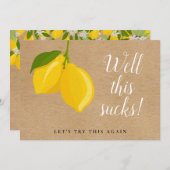 Rustic Lemons Vrijgezellenfeest Wijzig de datum Kaart (Voorkant / Achterkant)