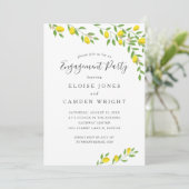Rustic Lemons Yellow Engagement Party Kaart (Staand voorkant)
