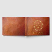 Rustic leren trouw gastenboek (Volledig)