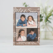 Rustic Let it Snow - 3x5 Kerst Foto Rechthoek Kaart (Staand voorkant)