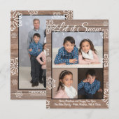 Rustic Let it Snow - 3x5 Kerst Foto Rechthoek Kaart (Voorkant / Achterkant)