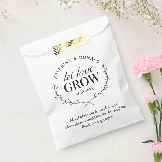 Rustic Let Love Grow Seed Wedding Bedankzakje (Gezegeld)