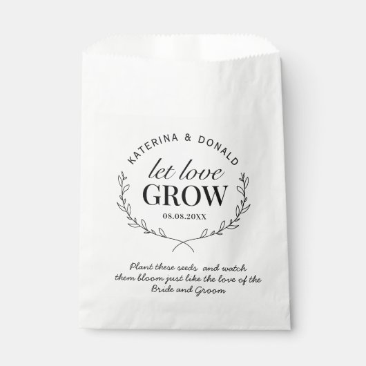 Rustic Let Love Grow Seed Wedding Bedankzakje (Voorkant)