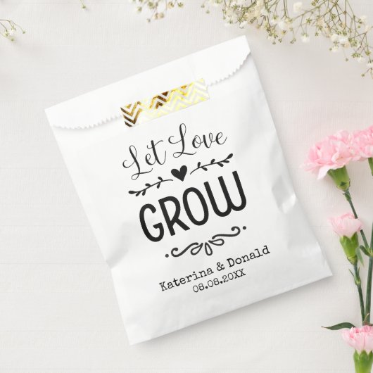 Rustic Let Love Grow Seed Wedding Favor Bag Bedankzakje (Gezegeld)
