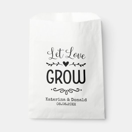 Rustic Let Love Grow Seed Wedding Favor Bag Bedankzakje (Voorkant)