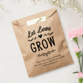 Rustic Let Love Grow Seed Wedding Favor Bag Bedankzakje (Gezegeld)