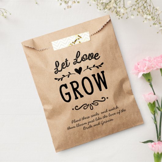 Rustic Let Love Grow Seed Wedding Favor Bag Bedankzakje (Gezegeld)
