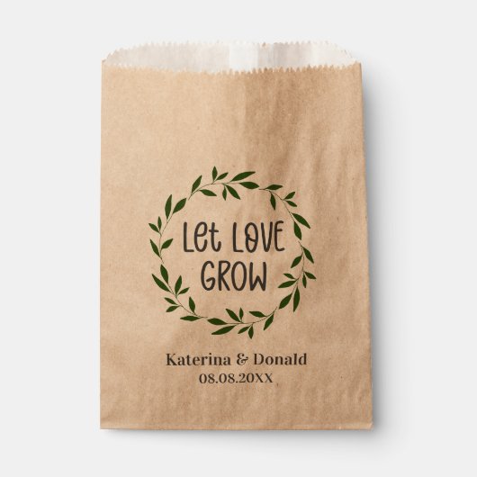 Rustic Let Love Grow Seed Wedding Favor Bag Bedankzakje (Voorkant)