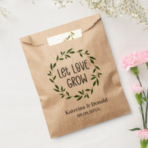 Rustic Let Love Grow Seed Wedding Favor Bag