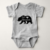 Rustic Let's Hibearnate Black Beer Silhouette Romper (Voorkant)