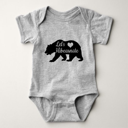 Rustic Let's Hibearnate Black Beer Silhouette Romper (Voorkant)