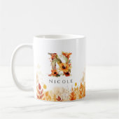 Rustic Letter N Monogram Initiaal Herfst Koffiemok (Links)